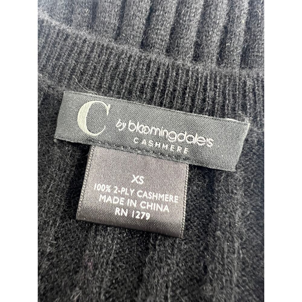 C by Bloomingdale’s 100% Cashmere Ribbed Tank Dress in Black - Picture 8 of 10